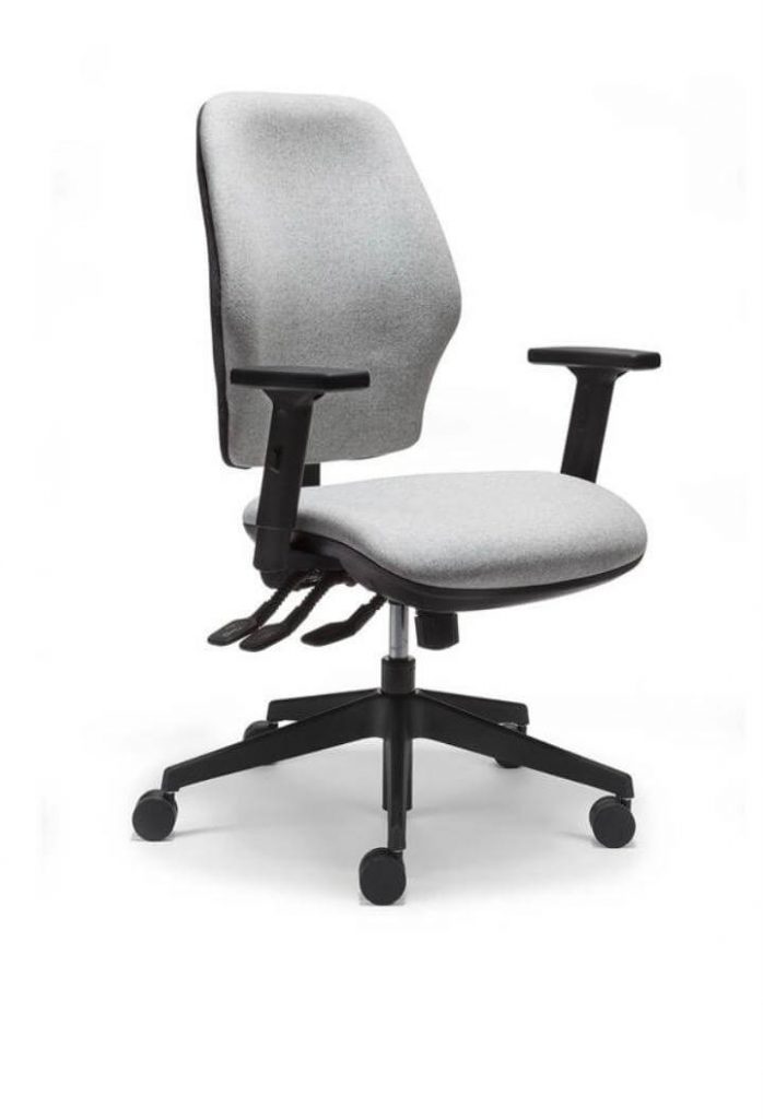 Grey office chair with arm rests
